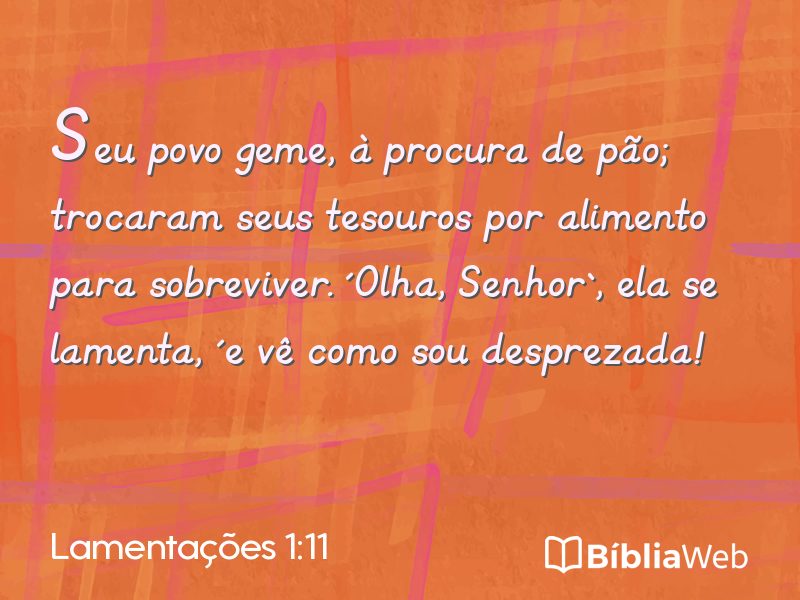 Lamentações 1:11 em imagem para compartilhar