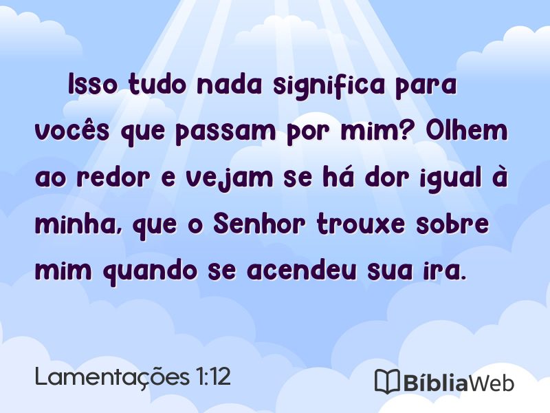 Lamentações 1:12 em imagem para compartilhar