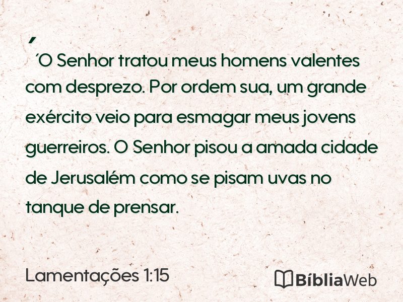 Lamentações 1:15 em imagem para compartilhar