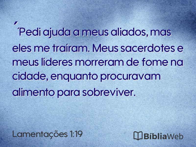Lamentações 1:19 em imagem para compartilhar