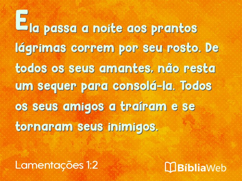 Lamentações 1:2 em imagem para compartilhar