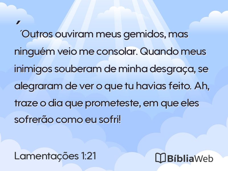 Lamentações 1:21 em imagem para compartilhar
