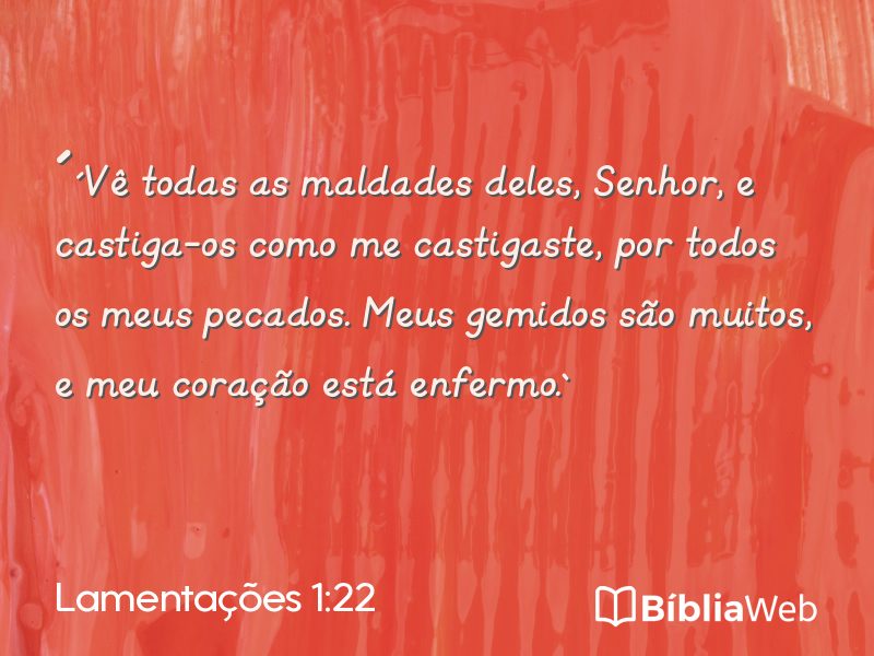Lamentações 1:22 em imagem para compartilhar