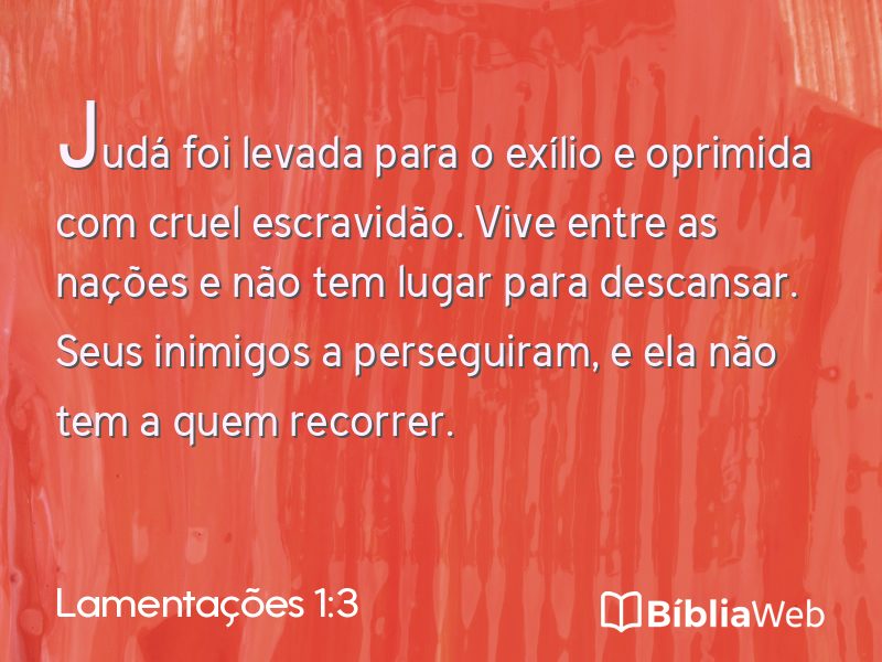 Lamentações 1:3 em imagem para compartilhar