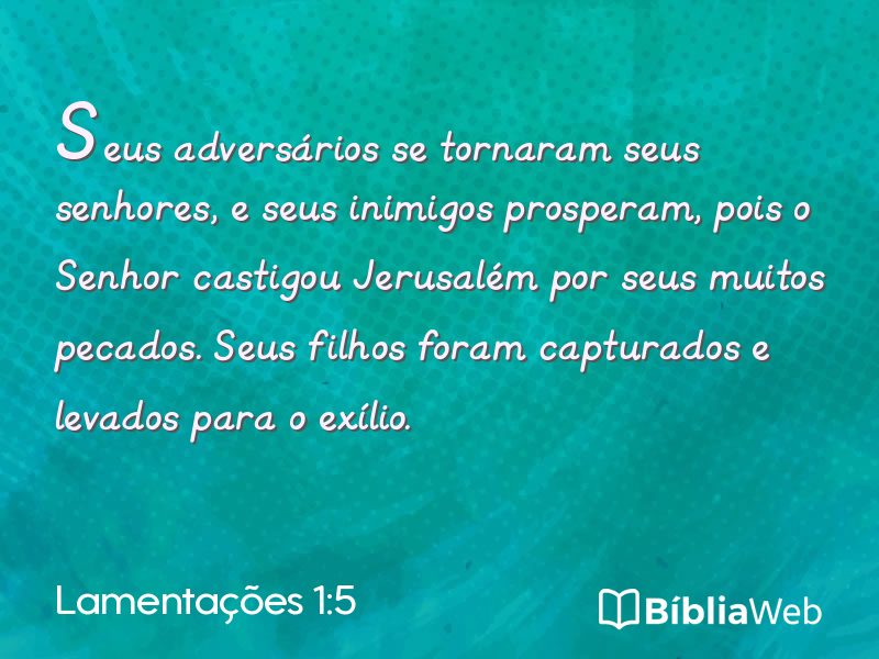 Lamentações 1:5 em imagem para compartilhar