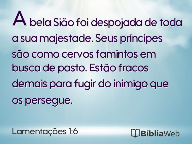 Lamentações 1:6 em imagem para compartilhar