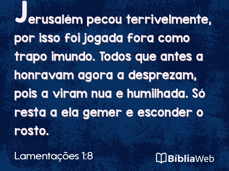 Lamentações 1:8 em imagem para compartilhar