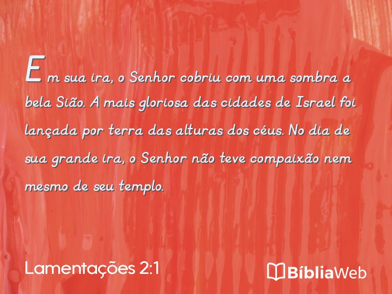 Lamentações 2:1 em imagem para compartilhar