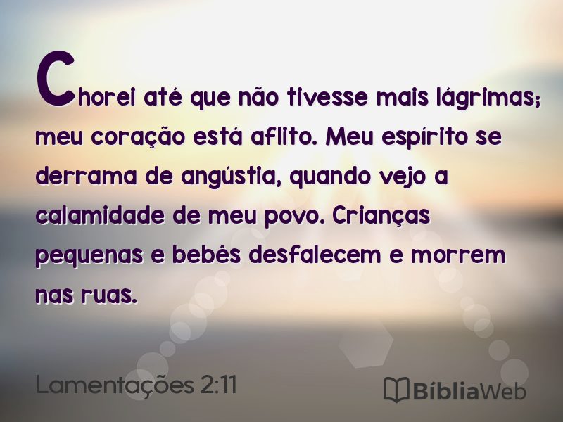 Lamentações 2:11 em imagem para compartilhar