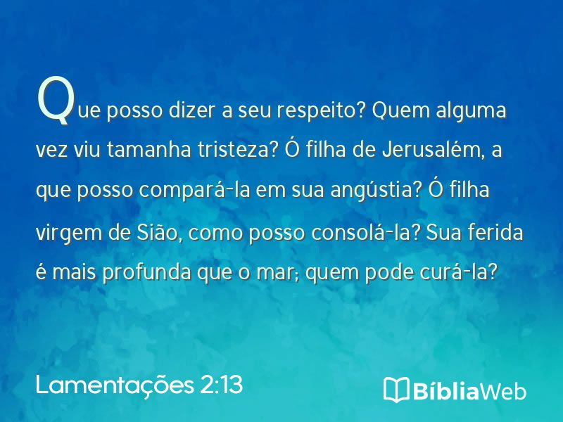 Lamentações 2:13 em imagem para compartilhar
