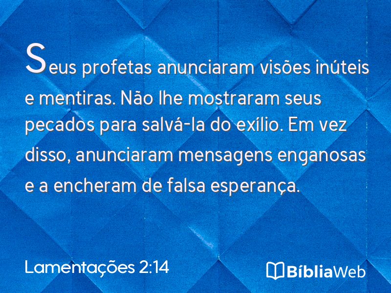 Lamentações 2:14 em imagem para compartilhar