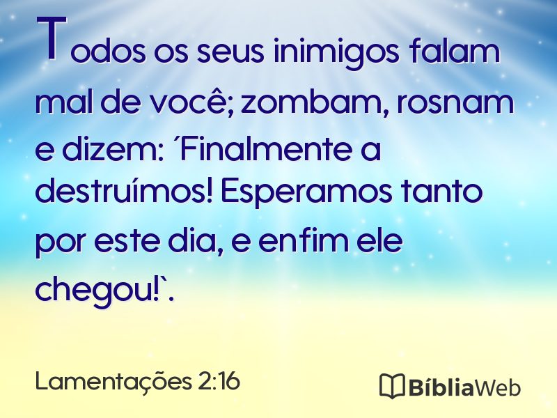 Lamentações 2:16 em imagem para compartilhar