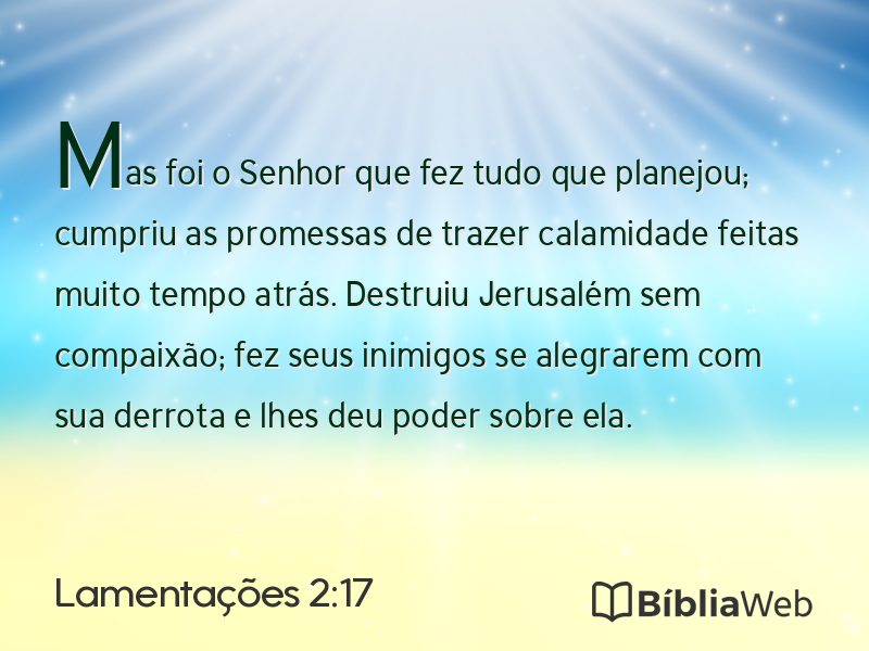 Lamentações 2:17 em imagem para compartilhar