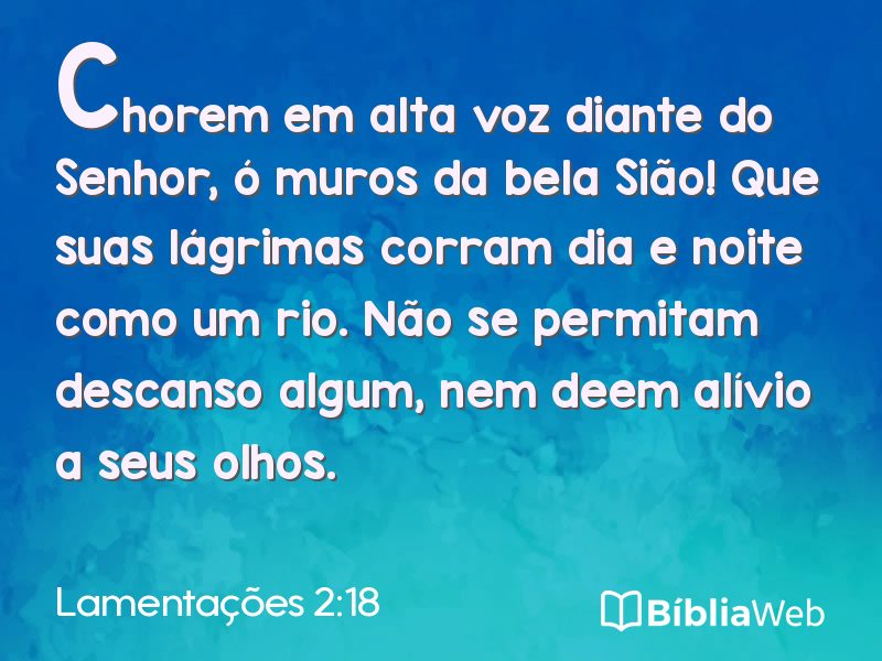Lamentações 2:18 em imagem para compartilhar