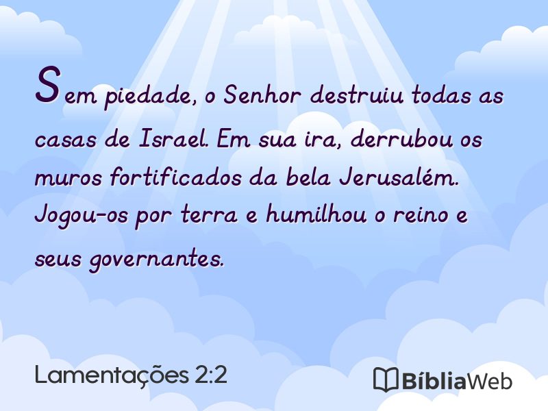 Lamentações 2:2 em imagem para compartilhar