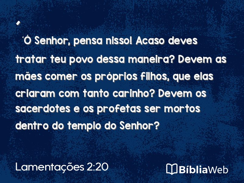 Lamentações 2:20 em imagem para compartilhar