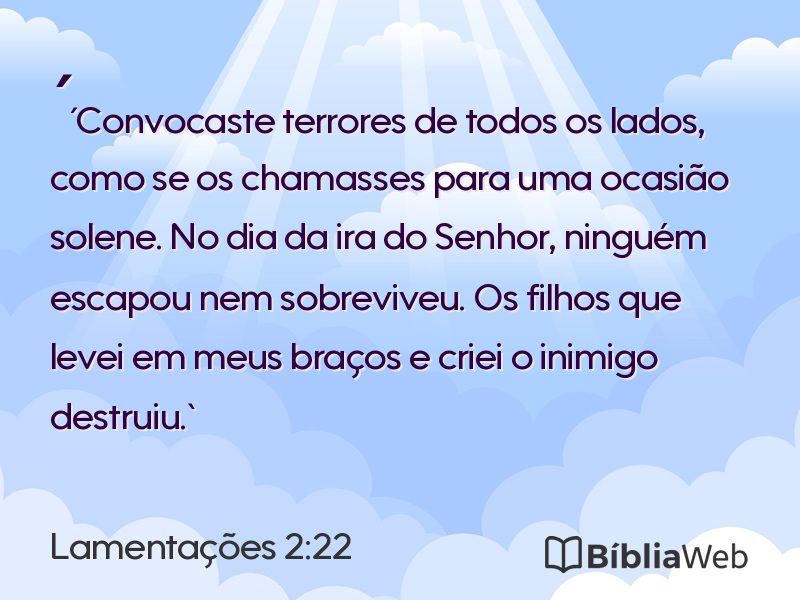 Lamentações 2:22 em imagem para compartilhar