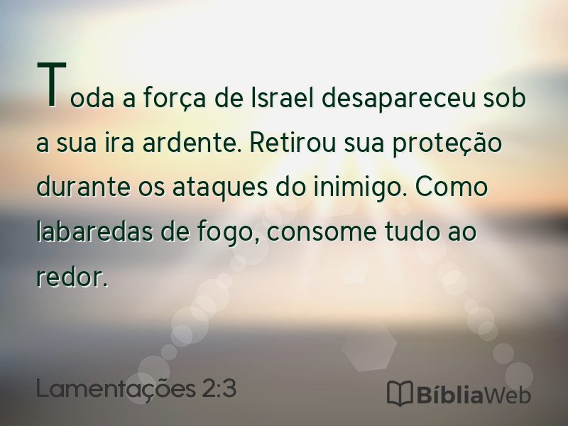 Lamentações 2:3 em imagem para compartilhar