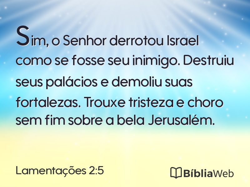 Lamentações 2:5 em imagem para compartilhar