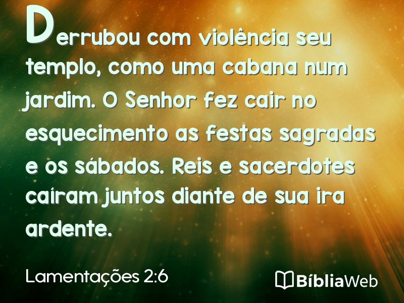 Lamentações 2:6 em imagem para compartilhar