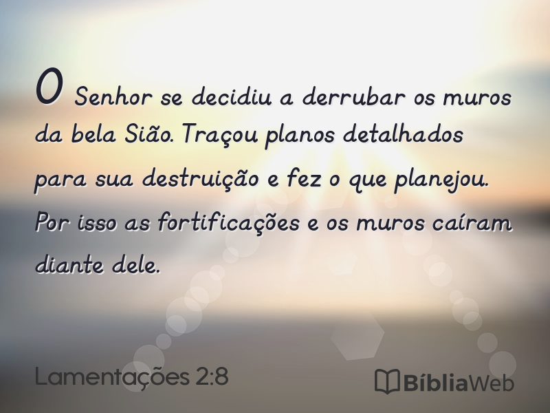 Lamentações 2:8 em imagem para compartilhar
