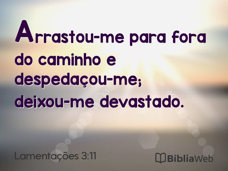 Lamentações 3:11 em imagem para compartilhar