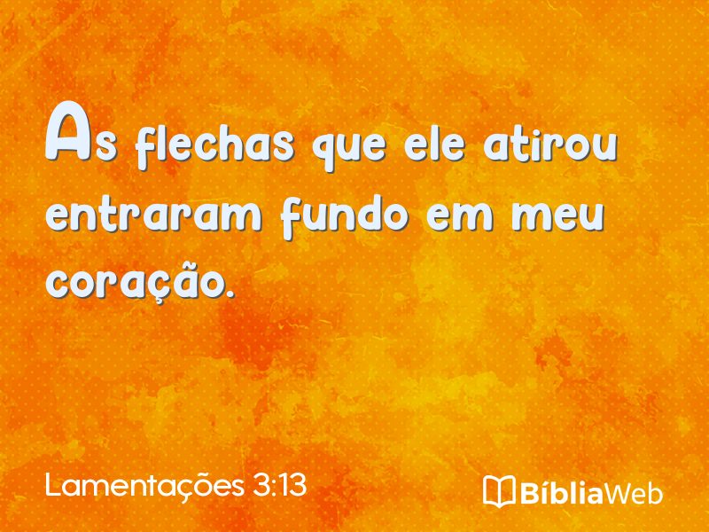 Lamentações 3:13 em imagem para compartilhar