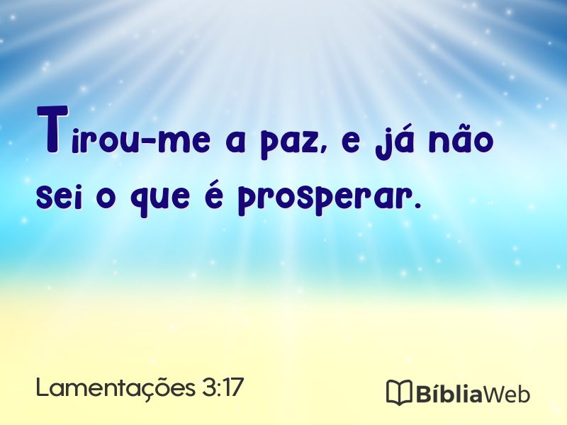 Lamentações 3:17 em imagem para compartilhar