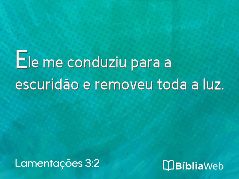 Lamentações 3:2 em imagem para compartilhar