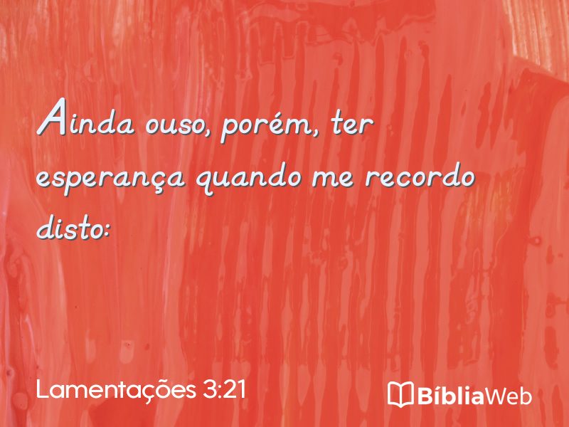 Lamentações 3:21 em imagem para compartilhar
