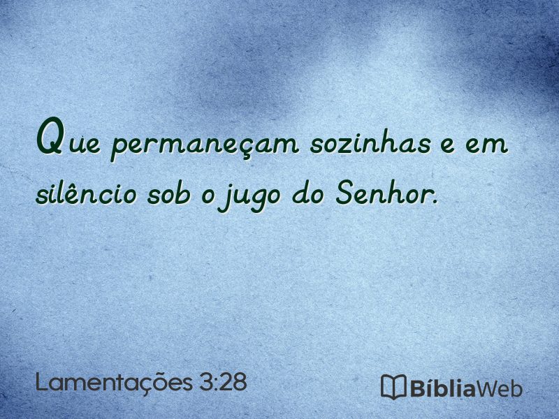 Lamentações 3:28 em imagem para compartilhar