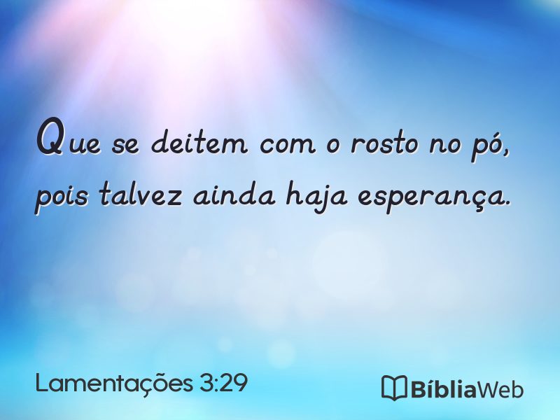 Lamentações 3:29 em imagem para compartilhar