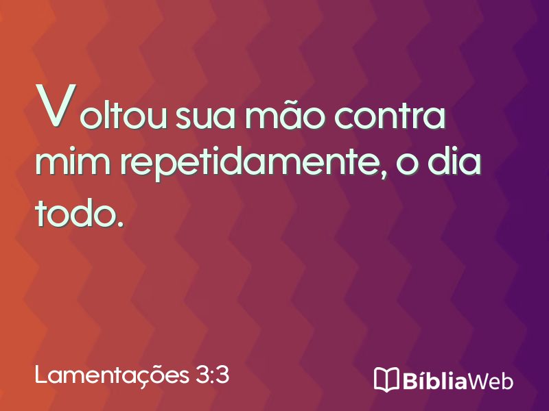 Lamentações 3:3 em imagem para compartilhar