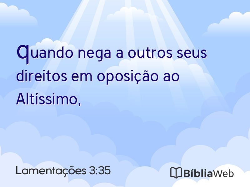 Lamentações 3:35 em imagem para compartilhar