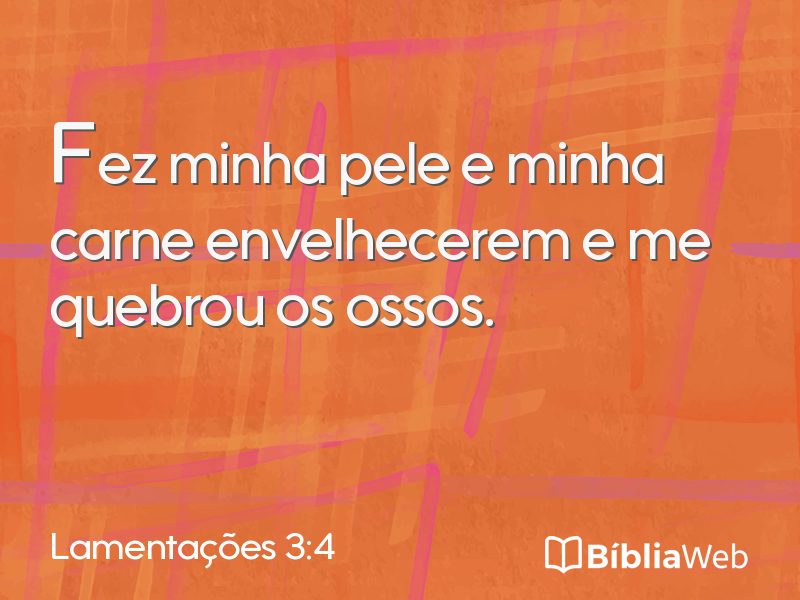 Lamentações 3:4 em imagem para compartilhar
