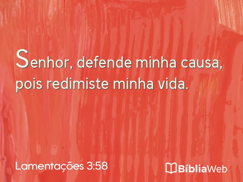 Lamentações 3:58 em imagem para compartilhar