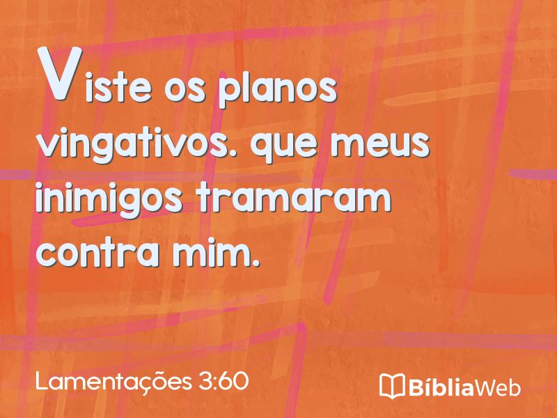 Lamentações 3:60 em imagem para compartilhar