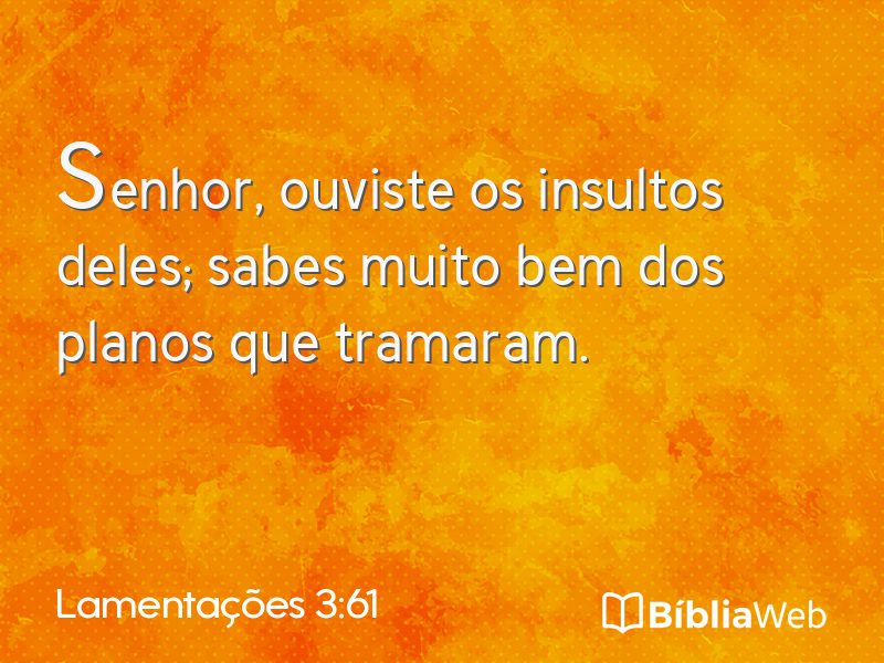 Lamentações 3:61 em imagem para compartilhar