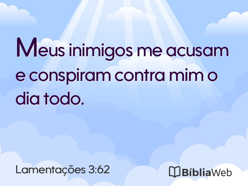Lamentações 3:62 em imagem para compartilhar