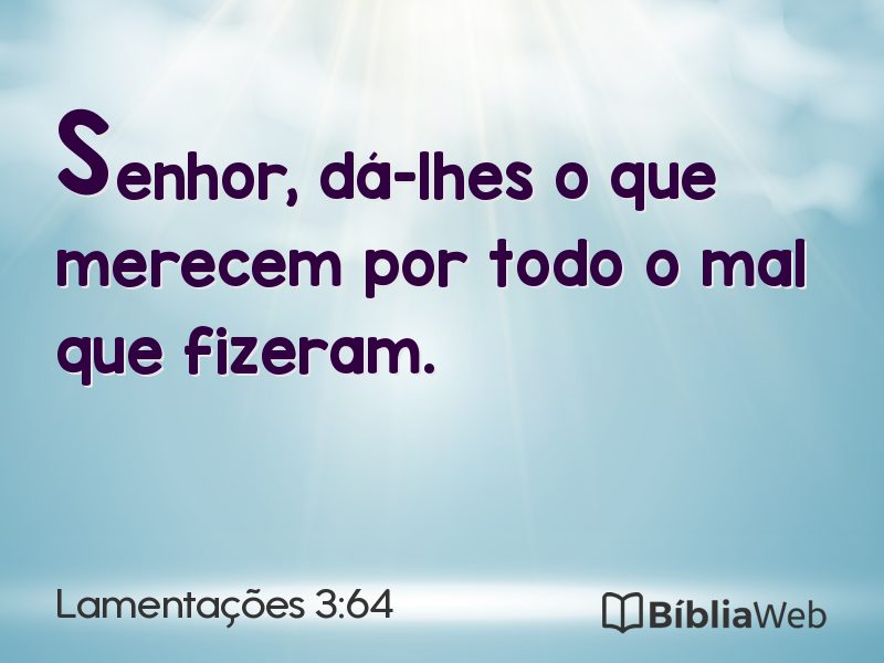 Lamentações 3:64 em imagem para compartilhar