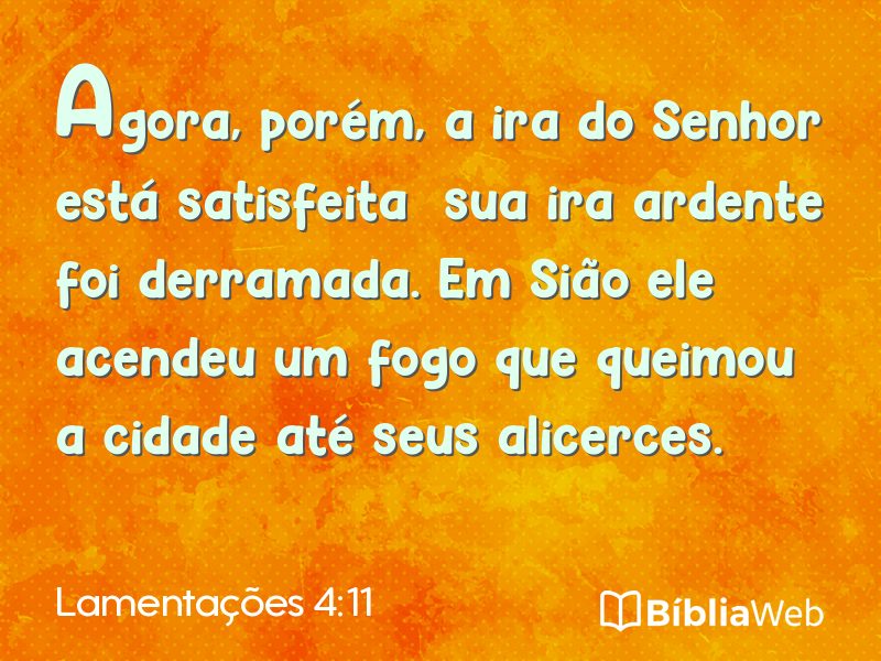 Lamentações 4:11 em imagem para compartilhar