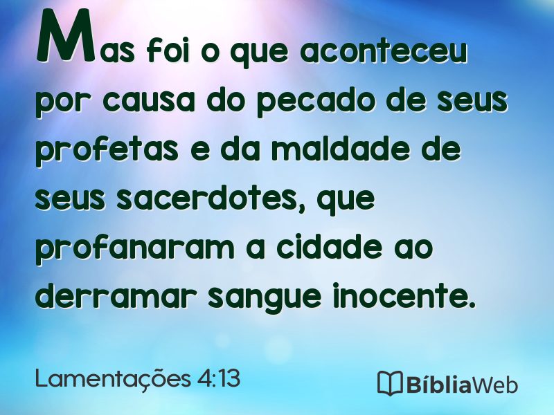 Lamentações 4:13 em imagem para compartilhar