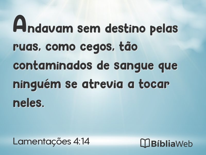 Lamentações 4:14 em imagem para compartilhar