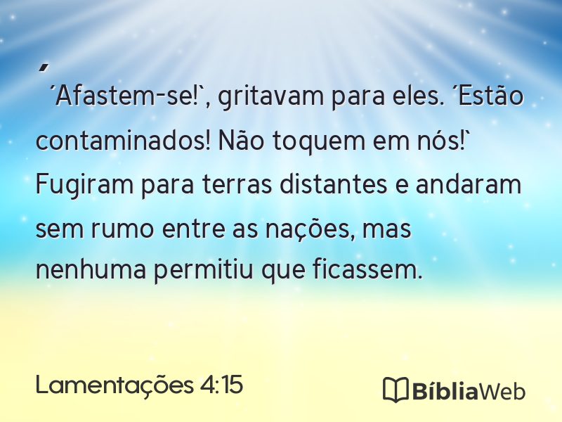 Lamentações 4:15 em imagem para compartilhar