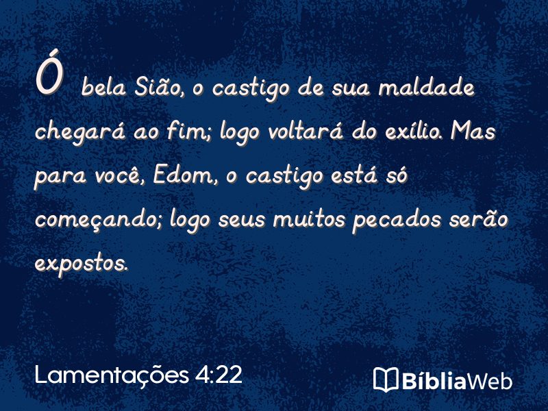 Lamentações 4:22 em imagem para compartilhar