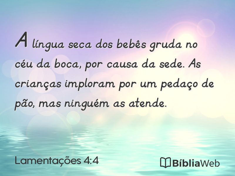 Lamentações 4:4 em imagem para compartilhar