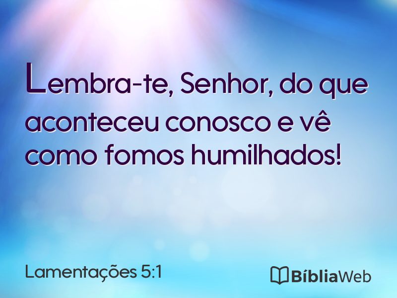 Lamentações 5:1 em imagem para compartilhar
