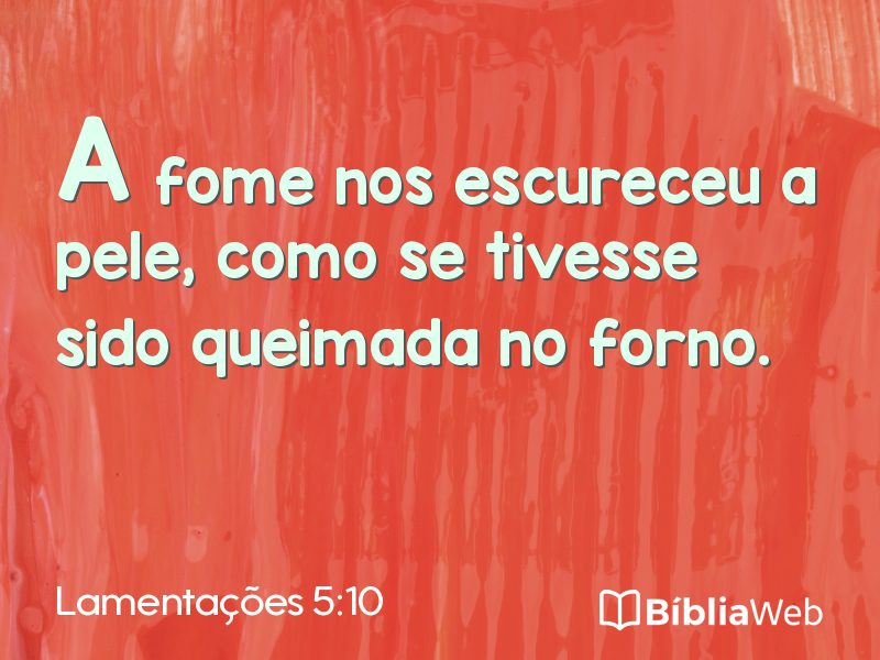 Lamentações 5:10 em imagem para compartilhar