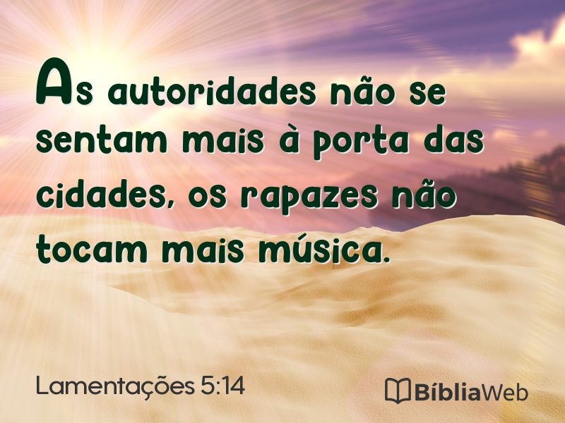 Lamentações 5:14 em imagem para compartilhar