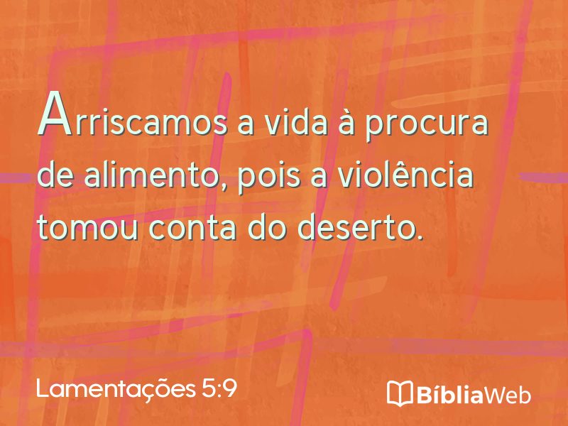 Lamentações 5:9 em imagem para compartilhar